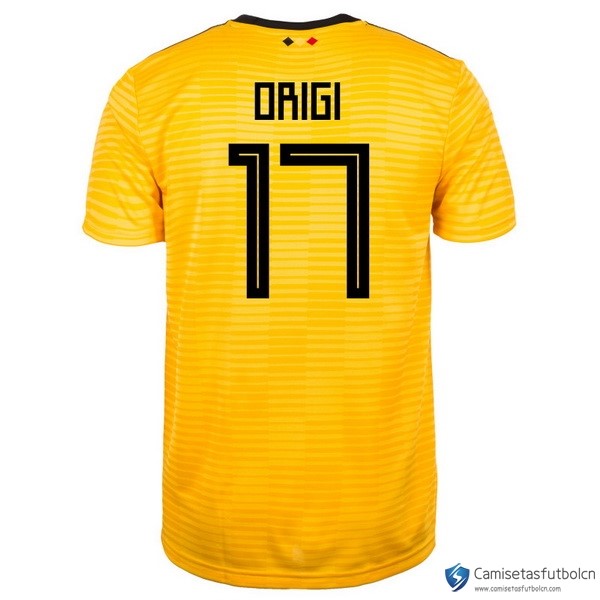 Camiseta Seleccion Belgica Segunda equipo Origi 2018 Amarillo